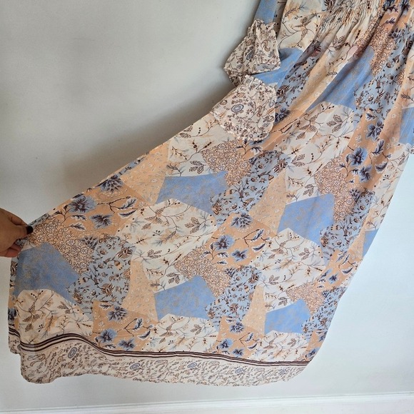 Dress Forum Floral Patchwork Boho Maxi Dress Size S Flowy Romantic Fall Festival - Picture 4 of 15